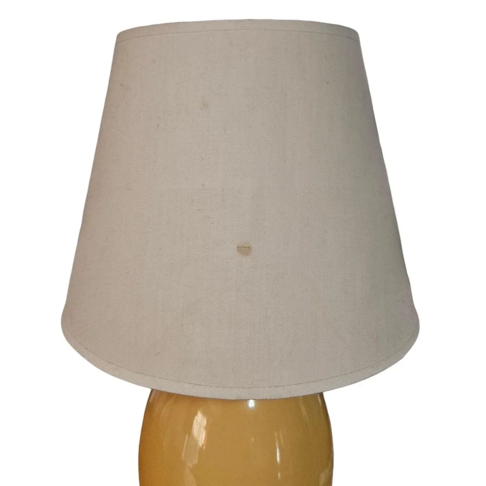 Bellamy Table Lamp Crackle Glaze Egg Shape Ceramic Lamp Mustard Yellow 17
